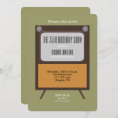 Geburtstagsparty Einladung Vintages Fernsehen (Vorne/Hinten)