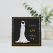 Geburtstagsparty Einladung Weißes Kleid (Stehend Vorderseite)