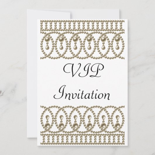 Geburtstagsparty Einladung White Gold VIP (Vorderseite)