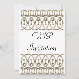 Geburtstagsparty-Einladung White Gold VIP Einladung