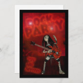 Geburtstagsparty Einladung zu einem Rock-Party (Vorne/Hinten)