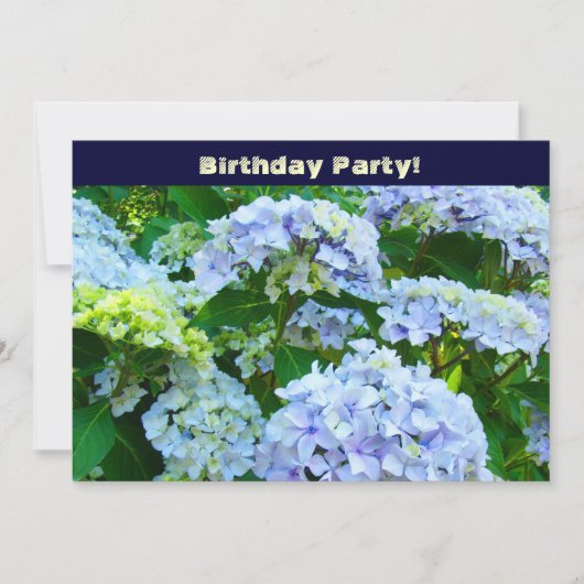 Geburtstagsparty! Einladungen Karten Blue Hydrange (Vorderseite)