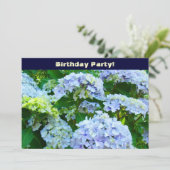 Geburtstagsparty! Einladungen Karten Blue Hydrange (Stehend Vorderseite)