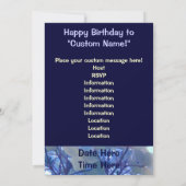 Geburtstagsparty! Einladungen Karten Blue Hydrange (Rückseite)