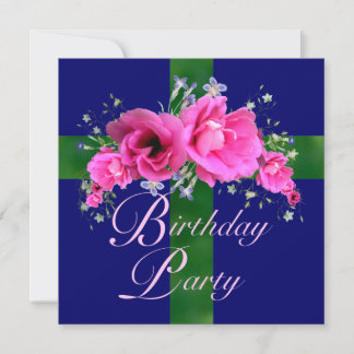 Geburtstagsparty Einladungen Rosa Blume Bouquet