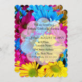 Geburtstagsparty Einladungen Tagsüber Blume bunt (Vorne/Hinten)