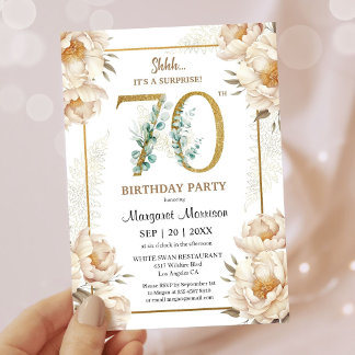 Geburtstagsparty Elegant White Peony Floral Einladung