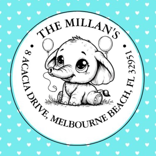 Geburtstagsparty Elephant Thema Permastempel