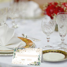 Geburtstagsparty Eukalyptus Goldstaub Glitzer Platzkarte