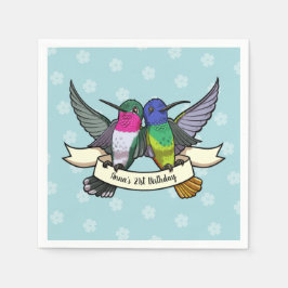 Geburtstagsparty - farbenfrohe Hummingbirds Cartoo Serviette