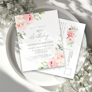Geburtstagsparty Feminine Pink Floral Einladung