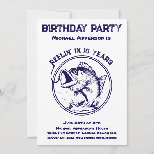 Geburtstagsparty-Fisch Einladung (Vorderseite)