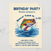 Geburtstagsparty-Fisch Einladung (Vorne/Hinten)
