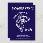 Geburtstagsparty-Fisch Einladung (Vorne/Hinten)