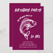 Geburtstagsparty-Fisch Einladung (Vorne/Hinten)