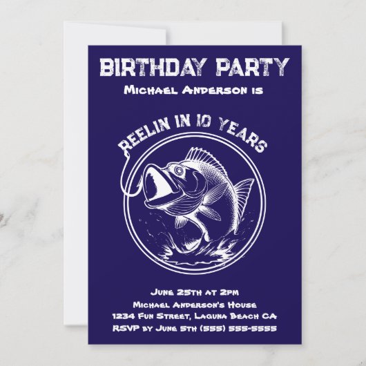 Geburtstagsparty-Fisch Einladung (Vorderseite)