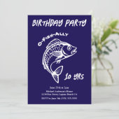 Geburtstagsparty-Fisch Einladung (Stehend Vorderseite)