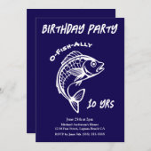 Geburtstagsparty-Fisch Einladung (Vorne/Hinten)