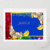 Geburtstagsparty Folie Einladungspostkarte (Vorderseite)