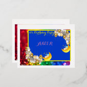 Geburtstagsparty Folie Einladungspostkarte (Vorderseite/Rückseite)