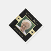 Geburtstagsparty-Foto auf Black Paper Serviette (Ecke)