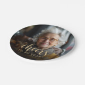 Geburtstagsparty Foto Cheers Pappteller (Schrägansicht)