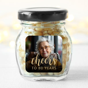 Geburtstagsparty Foto Cheers Quadratischer Aufkleber