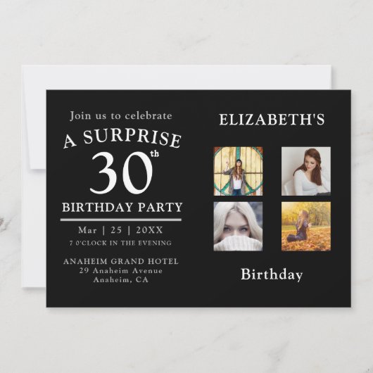 Geburtstagsparty Foto Collage Einladung (Vorderseite)