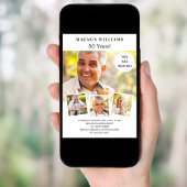 Geburtstagsparty Foto Collage weiß Einladung