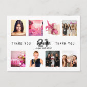 Geburtstagsparty Foto Collage White danke Postkarte (Vorderseite)