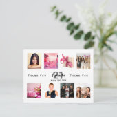 Geburtstagsparty Foto Collage White danke Postkarte (Stehend Vorderseite)