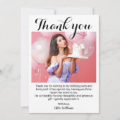 Geburtstagsparty Foto Dankeschön Karte (Vorderseite)