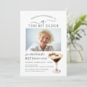 Geburtstagsparty Foto Espresso Martini Einladung (Stehend Vorderseite)