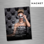 Geburtstagsparty Foto Luxus Magneteinladung<br><div class="desc">Personalisieren Sie Ihre Foto- und Party-Daten und fügen Sie diese hinzu. Ich habe ein dunkles Overlay über dem Foto verwendet, um den Text leichter zu lesen. Ich habe zwei Ebenen hinzugefügt, aber nur eine ist aktiv. Es gibt ein kleines Symbol am Ende der Overlay-Ebene/Linie, auf das Sie klicken können, um...</div>