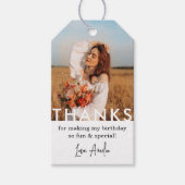 Geburtstagsparty Foto Vielen Dank Geschenkanhänger (Vorderseite)