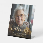 Geburtstagsparty Foto Willkommen Sockelschild (Vorderseite)