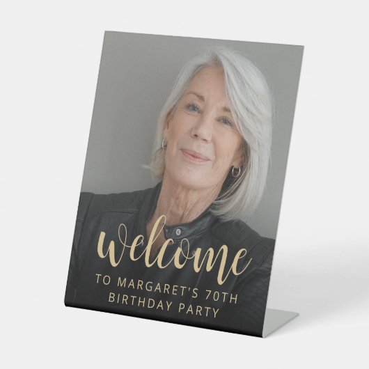 Geburtstagsparty Foto Willkommen Sockelschild (Vorderseite)