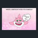 Geburtstagsparty Freunde und Familie Unterschreibe Poster<br><div class="desc">Lassen Sie alle Ihre Freunde und Familie das Poster für den Geburtstag Birl unterschreiben! Rosa Hai schwimmen durch die rosa Blasen.</div>