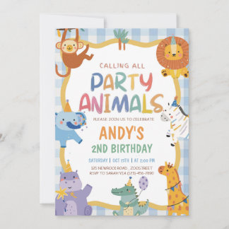 Geburtstagsparty für alle Party-Tiere Einladung