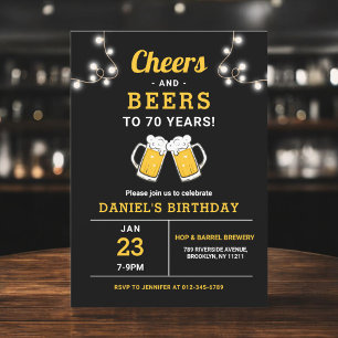 Geburtstagsparty für Cheers & Biere 70 Jahre Einladung