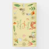 Geburtstagsparty für Katzen und Blume Banner (Vertikal)