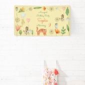Geburtstagsparty für Katzen und Blume Banner (InSitu)