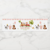 Geburtstagsparty für landwirtschaftliche Tiere Wasserflaschenetikett (Einzelnes Label)