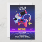 Geburtstagsparty für Videospiele Einladung (Vorderseite)