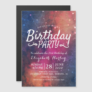 Geburtstagsparty Galaxy Sterne Nebula Konstellatio Magneteinladung