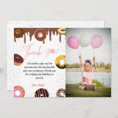 Geburtstagsparty Geburtstag Donut Dankeschön Karte (Vorne/Hinten)