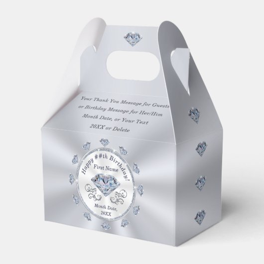 Geburtstagsparty Gefälligkeitsboxen, Diamond zum G Geschenkschachtel (Vorderseite)