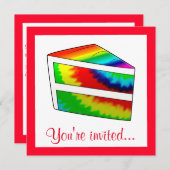 Geburtstagsparty Gefärbte Krawatte Cake Einladung (Vorne/Hinten)