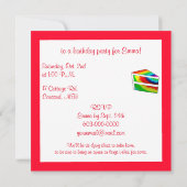 Geburtstagsparty Gefärbte Krawatte Cake Einladung (Rückseite)