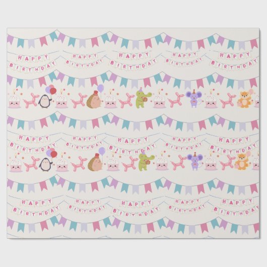 Geburtstagsparty Geschenkpapier (Flach)